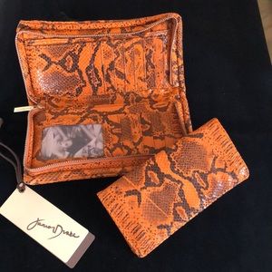 Junior Drake Snakeskin-Embossed Leather Wallet/Clutch